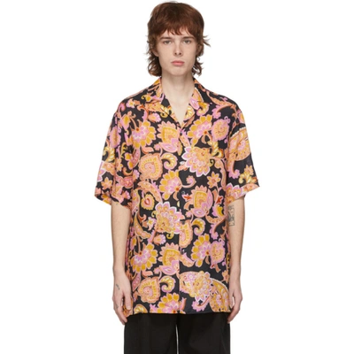 Gucci Paisley-print Short-sleeved Shirt In 1224 Blkcro