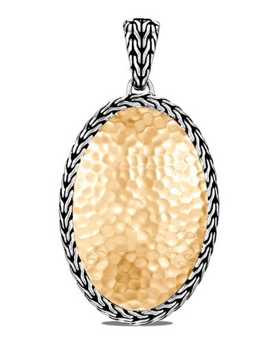 John Hardy Classic Chain Hammered Two-tone Oval Pendant In Two Tone