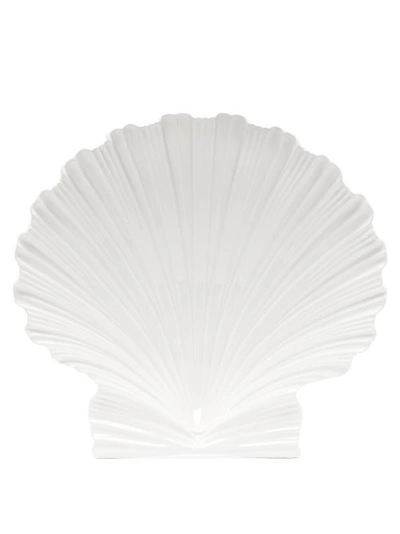 Aerin Shell Large Earthenware Platter In Cream