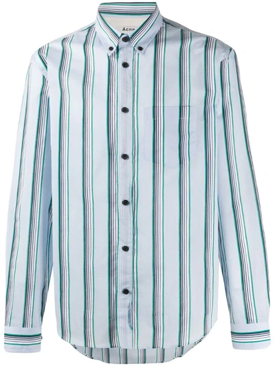 Acne Studios Sarkis Striped Cotton-blend Shirt In Blue