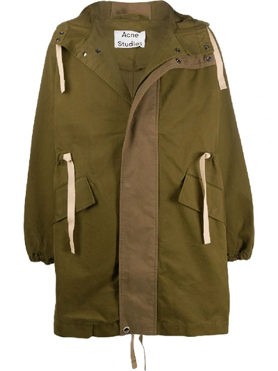 Acne Studios Ozzy Brushed Cotton-twill Parka In Green