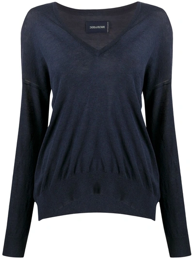 Zadig & Voltaire V-neck Jumper In Blue