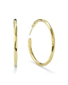 Ippolita Women's Glamazon 18k Yellow Gold #3 Hoop Earrings/1.65"