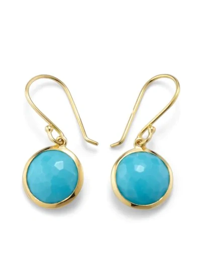 Ippolita 18kt Yellow Gold Small Lollipop Turquoise Drop Earrings In Turquoise Gold