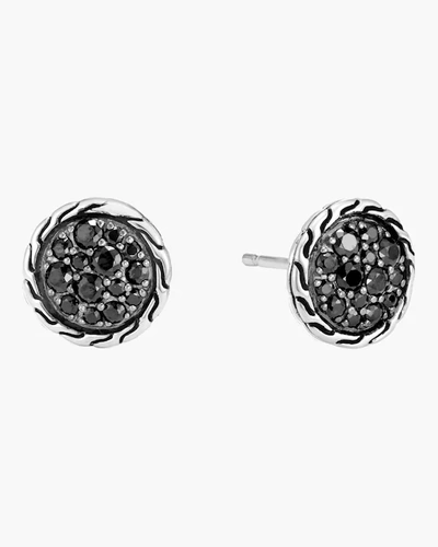 John Hardy Classic Chain Silver Round Stud Earrings | Gemstones