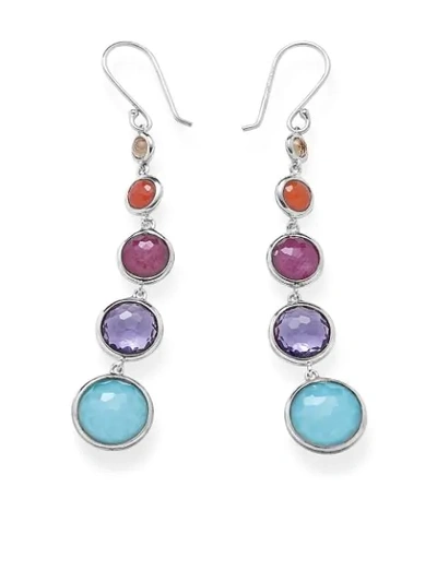 Ippolita Sterling Silver Lollipop Lollitini Multi-gemstone Drop Earrings In Multi/silver