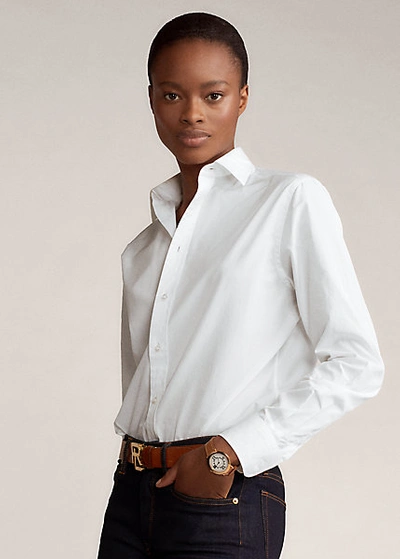 Polo Ralph Lauren Adrien Cotton Boyfriend Shirt In White