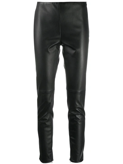 Ralph Lauren Eleanora Stretch-leather Leggings In Black