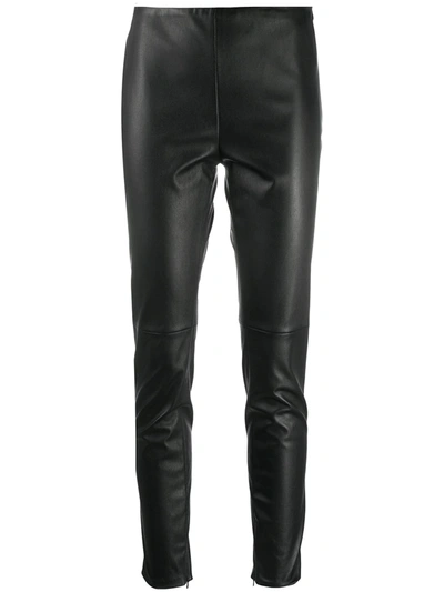 Polo Ralph Lauren Eleanora Stretch-leather Leggings In Black