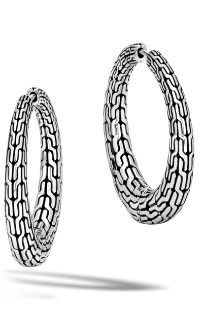 John Hardy Classic Chain Graduated Small Hoop Earrings | Sterling Silver