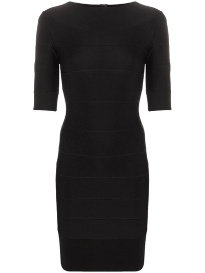 Herve Leger Icon Stretch-knit Midi-dress In Black