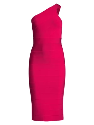 herve leger one shoulder dress