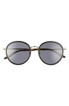 Gucci 55mm Round Sunglasses In Black/ Grey