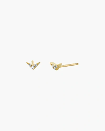 Lizzie Mandler Single Pavé V Stud Earring | Diamonds In Gold