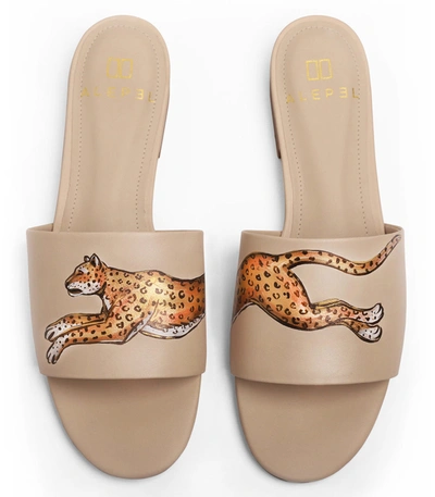 Alepel Leopard Nude Slide In Multi