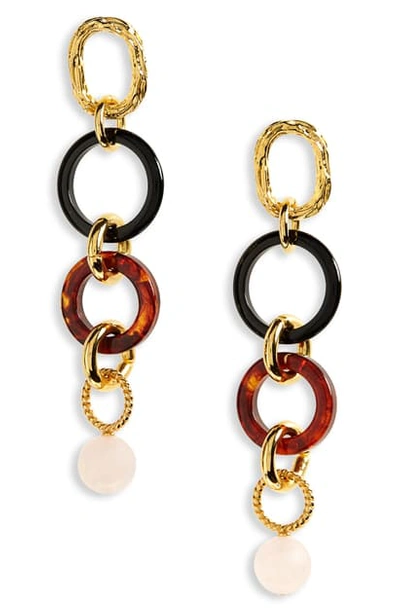 Lizzie Fortunato Linked Drop Earrings In Multi/ Gold
