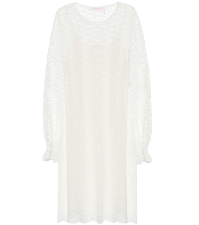 See By Chloé Lace-trimmed Cotton-blend Minidress In Iconic Milk (white)