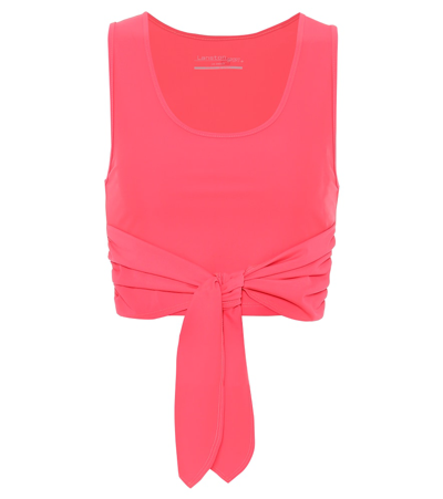 Lanston Sport Axel Cropped Wrap Tank Top In Red