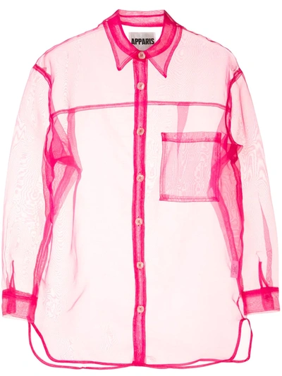 Apparis Evelyn Sheer Shirt In Pink