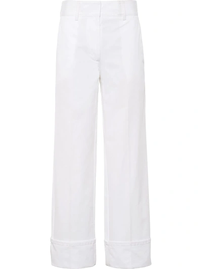 Prada Wide-leg Trousers In White