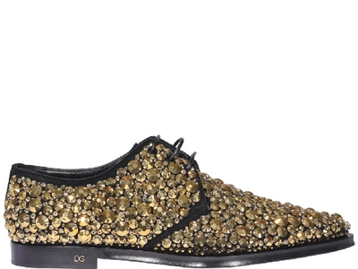 Dolce & Gabbana Derby Lace Up Shoes In Gold