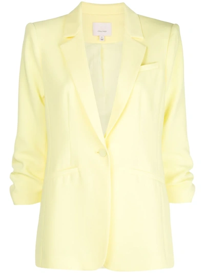 Cinq À Sept Khloe Crepe 3/4-sleeve Blazer In Yellow Rose