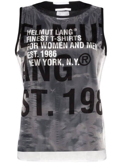 Helmut Lang Sheer Overlay T-shirt In Black
