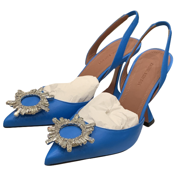amina muaddi blue heel