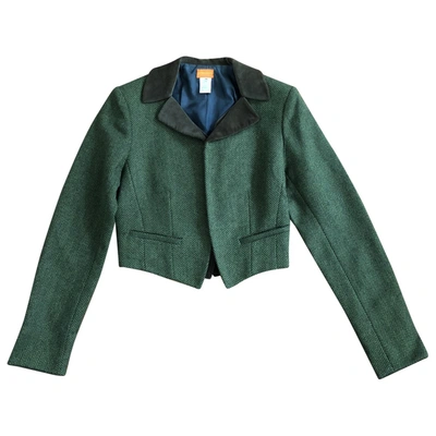 Pre-owned Kenzo Wool Short Waistcoat In Green