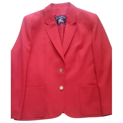 Pre-owned Burberry Wool Blazer In Red