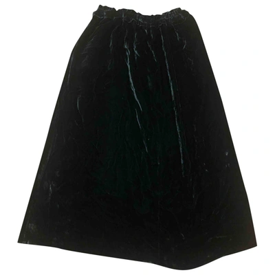 Pre-owned Masscob Velvet Mid-length Skirt In Green