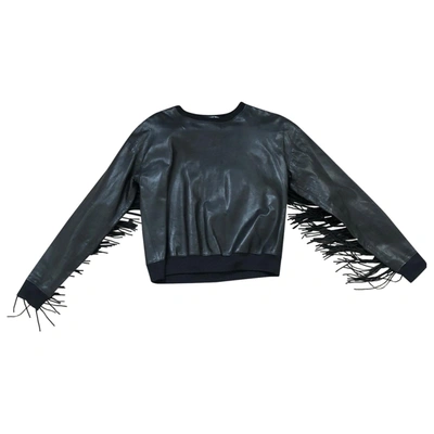 Pre-owned Alexander Wang Leather Top In Black