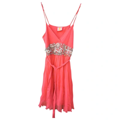Pre-owned Manoush Silk Dress In Red