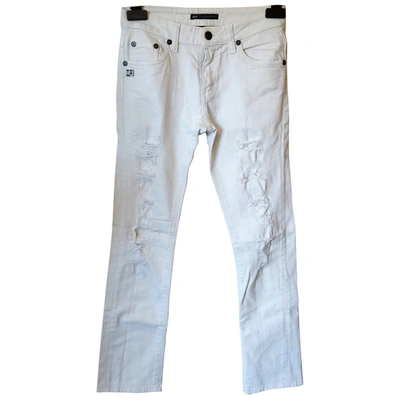 Pre-owned Daniele Alessandrini Slim Jeans In White