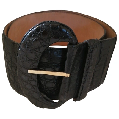 Pre-owned Nancy Gonzalez Black Crocodile Belt