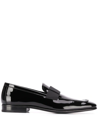 Tom Ford Grosgrain-trimmed Patent-leather Loafers In Black