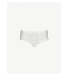 Aubade Danse Des Sens St Tropez Low-rise Mesh And Lace Embroidery Briefs In Opale (white)