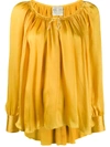 Forte Forte Drawstring Neck Loose-fit Blouse In Yellow