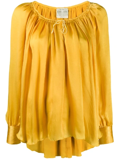 Forte Forte Drawstring Neck Loose-fit Blouse In Yellow