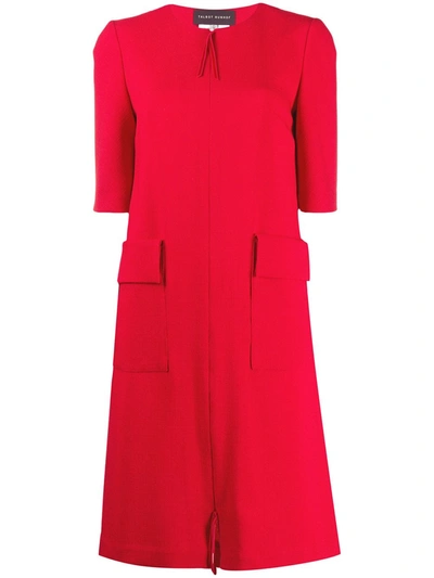 Talbot Runhof Boogey Front Pocket Dress In Red