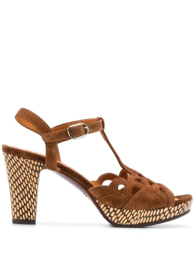 Chie Mihara Patterned Cut-out Detail Sandals In Brown