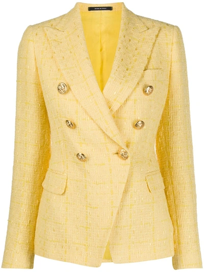 Tagliatore Jalycia Double-breasted Jacket In Yellow