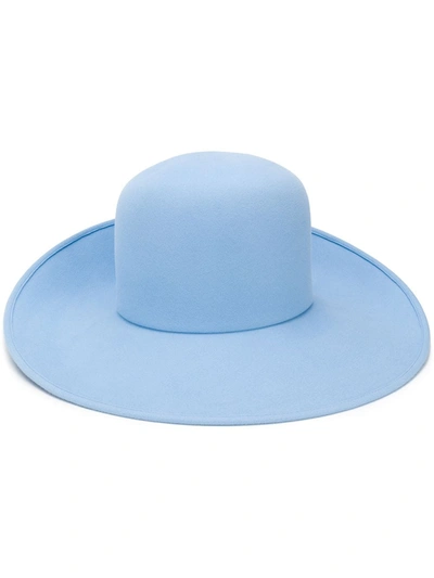 Nina Ricci Wide Brim Felt Hat In Blue