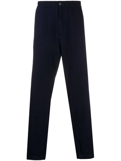 Universal Works Herringbone Straight Leg Trousers In Blue