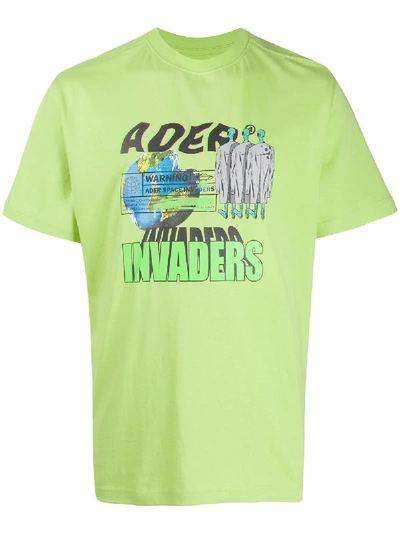 Ader Error Invaders-print T-shirt In Green