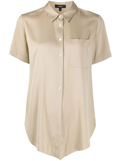 Theory Short-sleeved Shirt In Neutrals