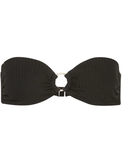 Onia Luna Ribbed Bikini Top In Black