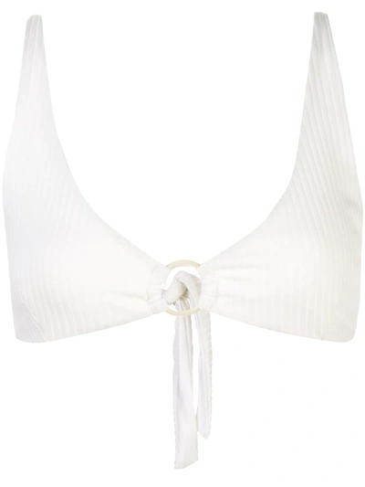 Onia Jade Ribbed Bikini Top In White