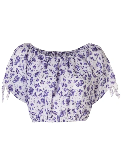 Onia Natalie Floral Top In White