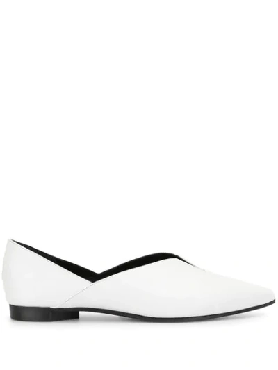 Pierre Hardy Pointed Front Slit Loafers In White
